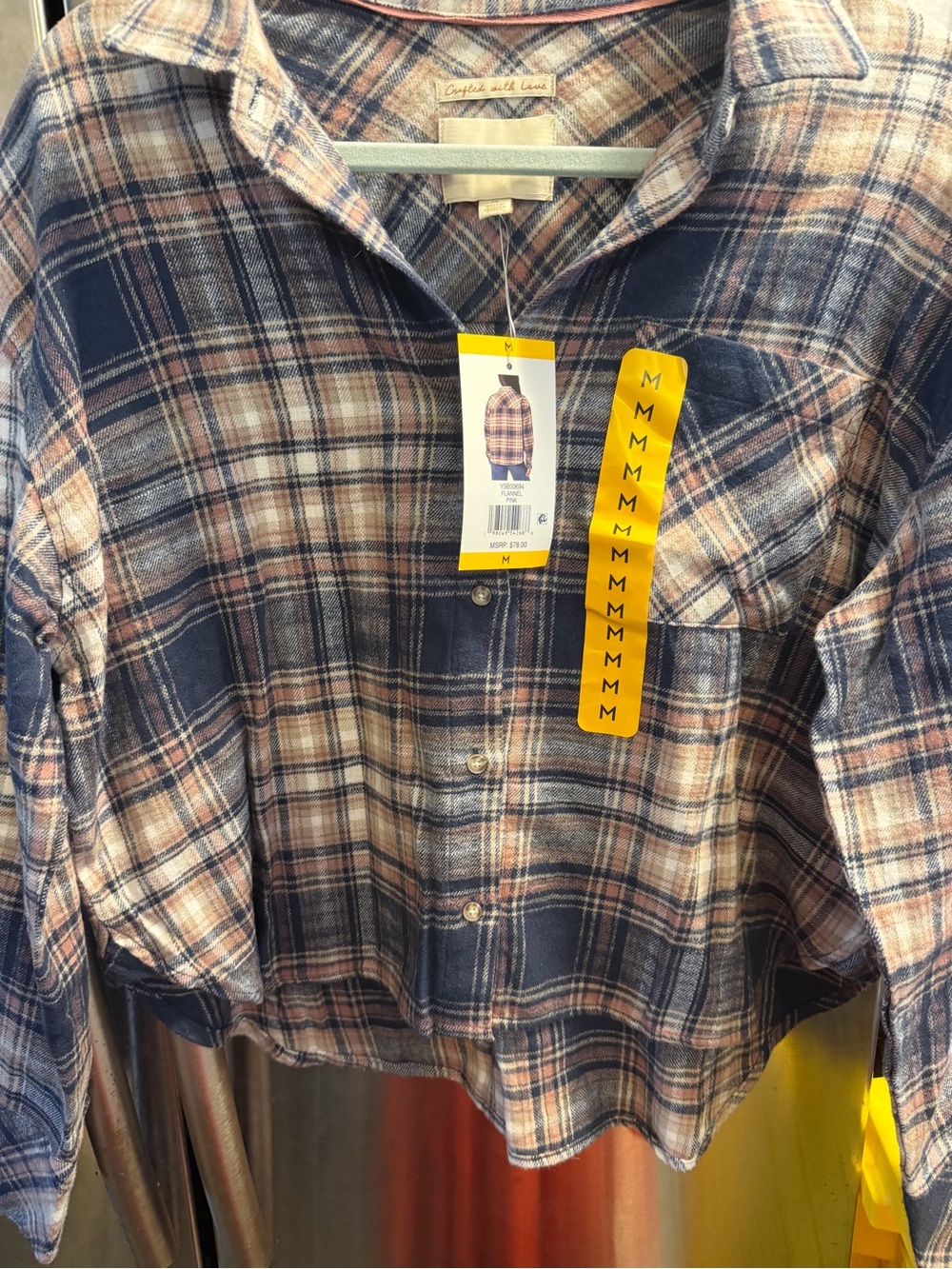 Scotch & Soda Navy and Tan Plaid Button-Down Shirt